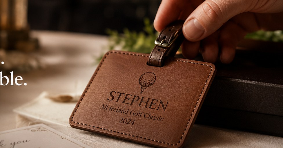 Live laser engraving station personalising items at an event